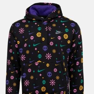 Nike Day of the Dead Hoodie with Multicolor Skull & Floral Pattern
